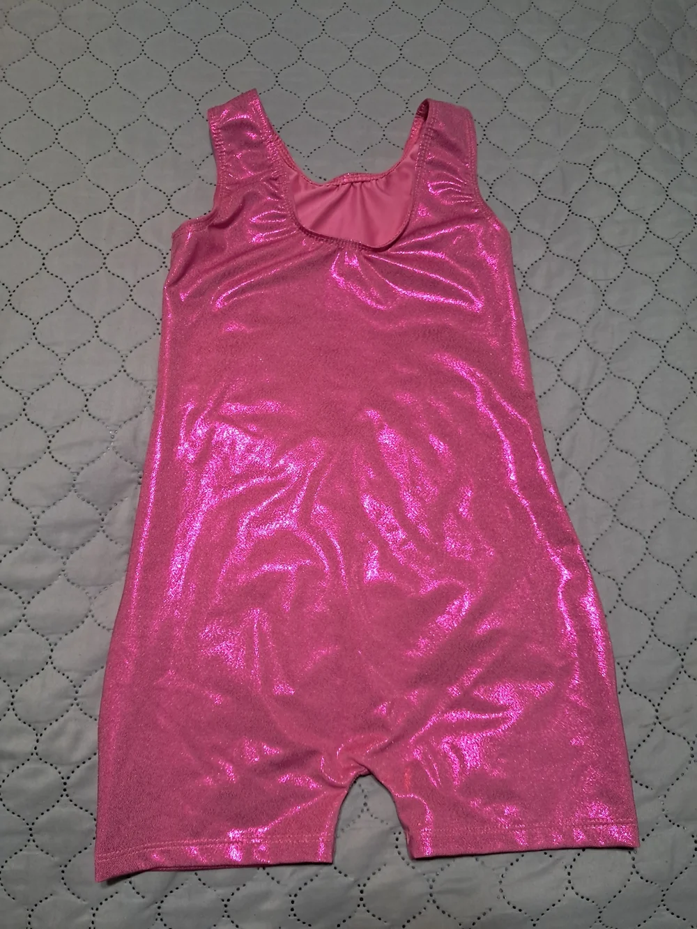Girls' Shiny Hot Pink One-Piece Romper